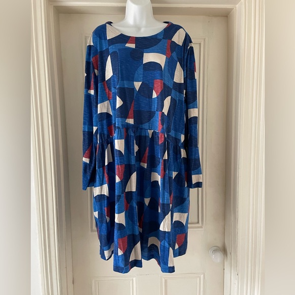 Seasalt ‘Sea Mirror’ Dress - Blue / Sapphire Abstract Print - UK 24 - NWT - Picture 2 of 5